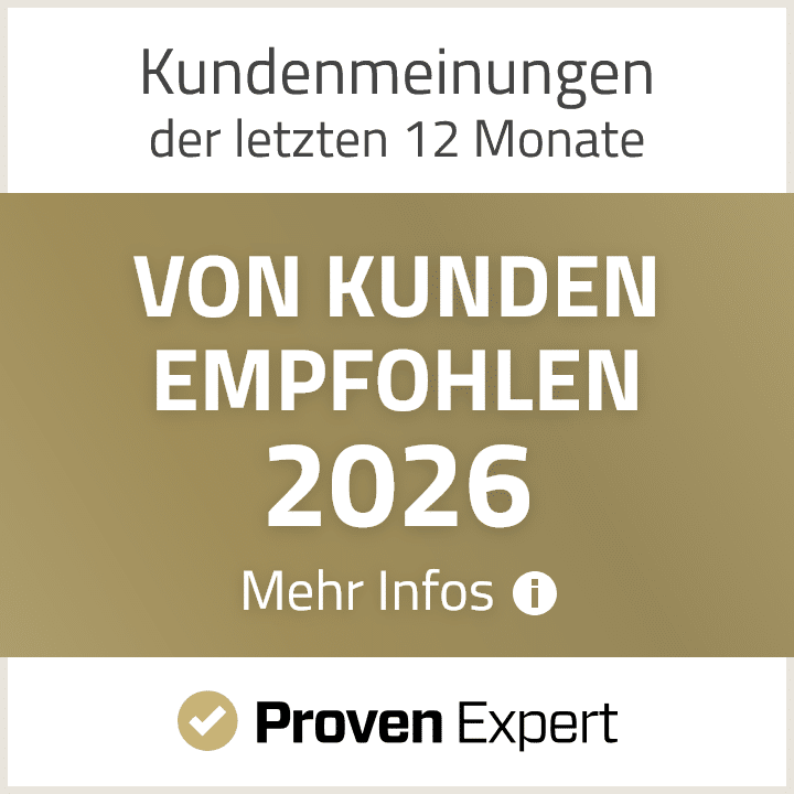 Kunden empfohlen 2026 Bewertungssiegel - Von Kunden empfohlen